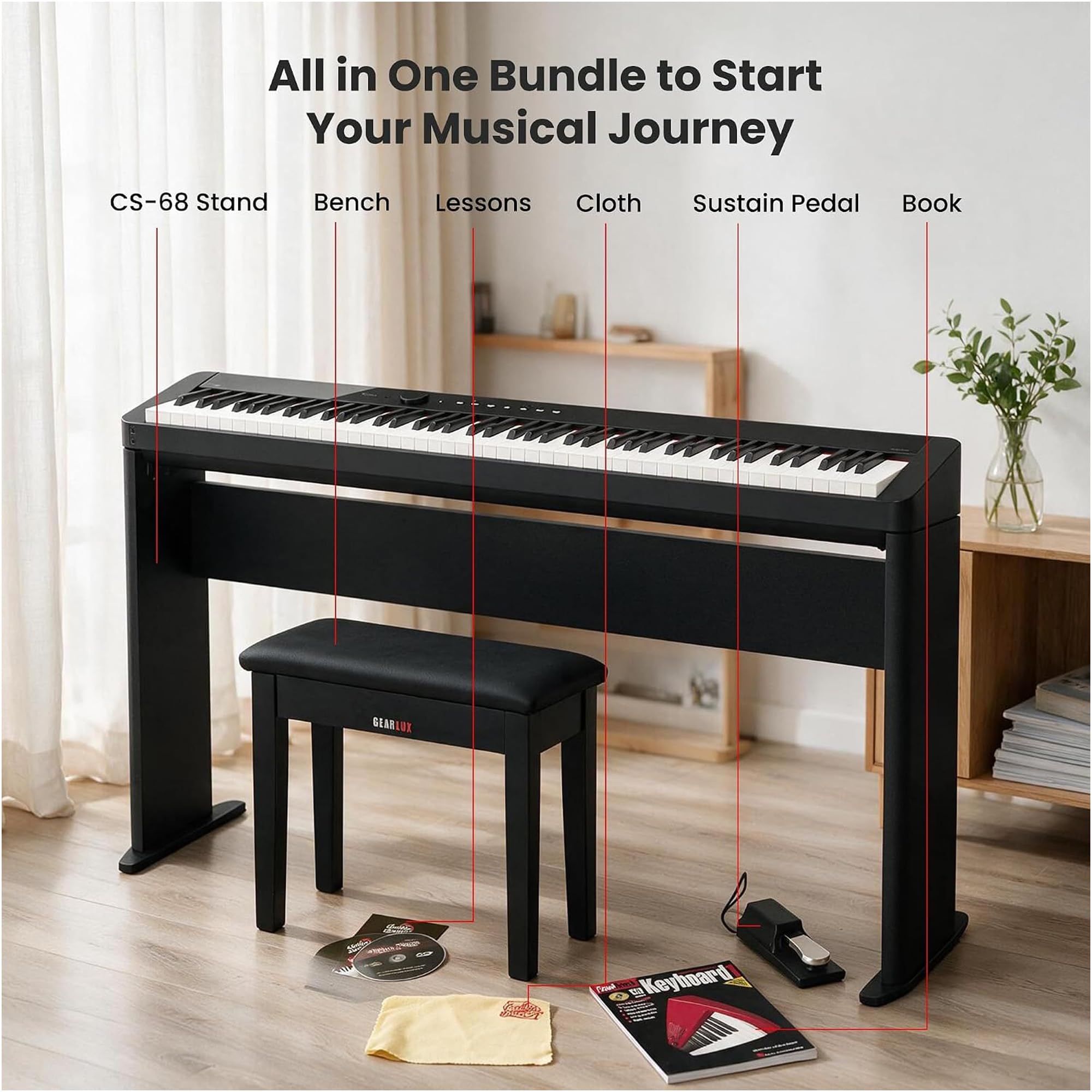 Amazon.com: Casio Privia PX-S1100 Digital Piano Bundle with CS-68